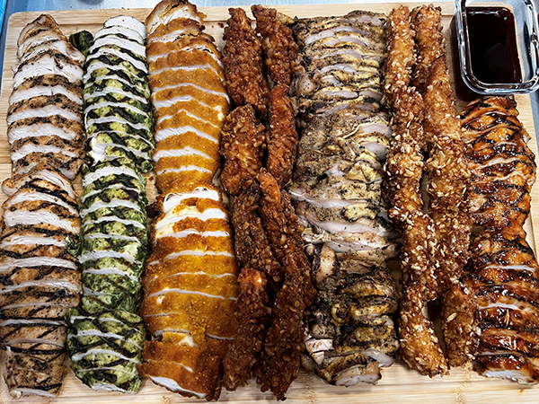 Artisan Chicken Board - Large- Includes Grilled Cutlets, Grilled BBQ cutlets, Pan Seared Pesto Chicken, Grilled Baby Chicken, Assorted Nuggets